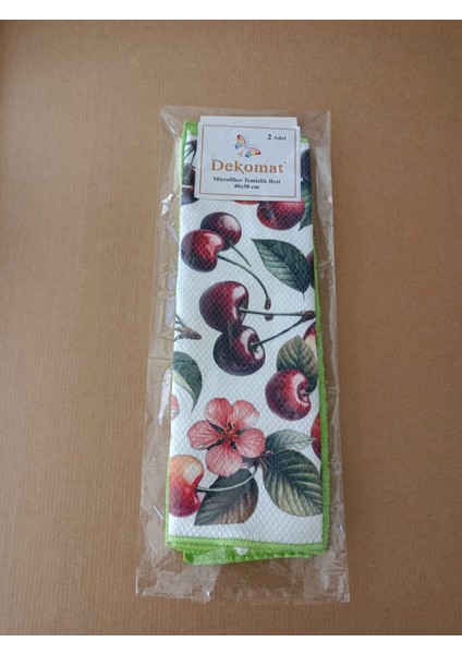 Microfiber Temizlik Bezi 40X50 Cm2 Adet (Bir Adet Baskılı Bir Adet Naturel modelleri