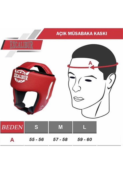 Açık Boks Kickboks Kaskı Kırmızı S indirimleri