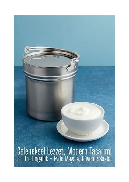 Yoğurt Bakracı 5 Lt Paslanmaz Çelik