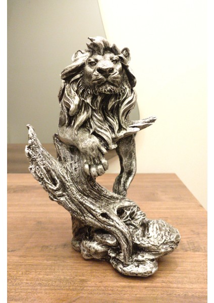 Tasarım Ağaçlı Aslan Biblo Heykel Ev Dekor Dekoratif Hediyelik
