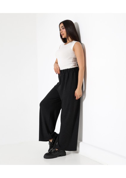 Kadın Beli Lastikli Yün Viskon Büyük Beden Pantolon fırsatları
