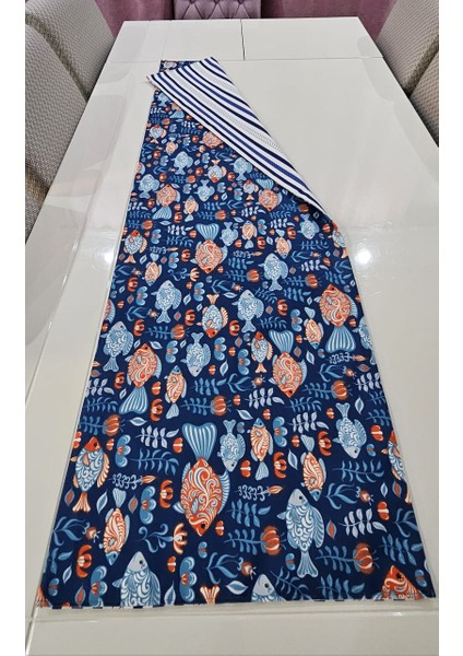 Halat ve Balık Desenli Çift Yönlü Runner