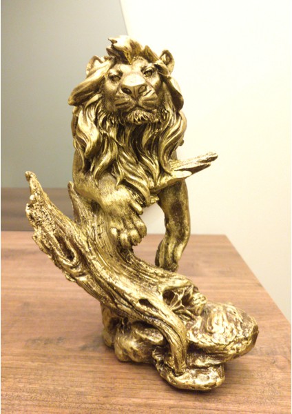 Tasarım Ağaçlı Aslan Biblo Heykel Ev Dekor Dekoratif Hediyelik