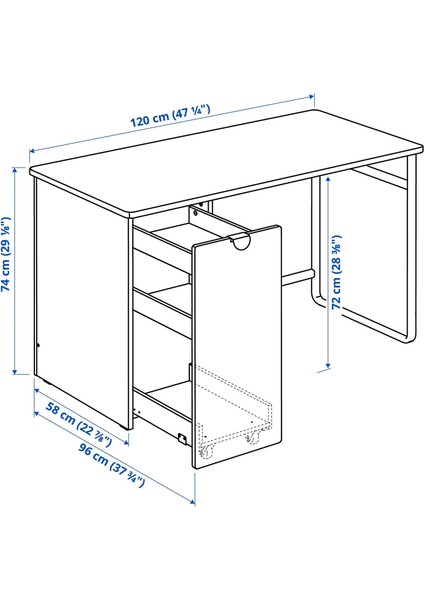 Larande Çocuk Çalışma Masası Beyaz 120 x 58 cm fiyatları