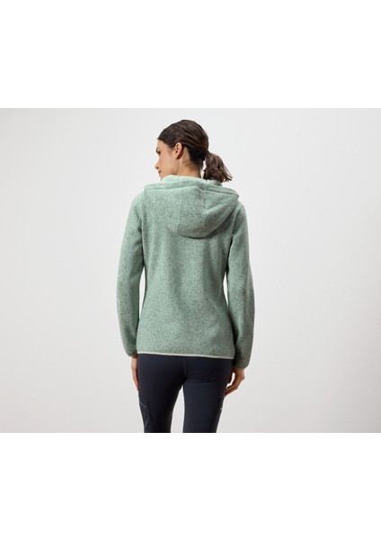 Kadın Örgü Polar Ceket, Kapüşonlu, Yeşil fırsatları