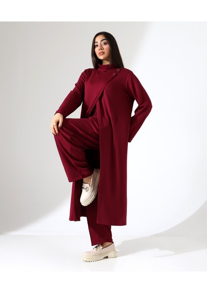 Kadın Yumuşak Modal Asimetrik Boğazlı Büyük Beden Takım modelleri