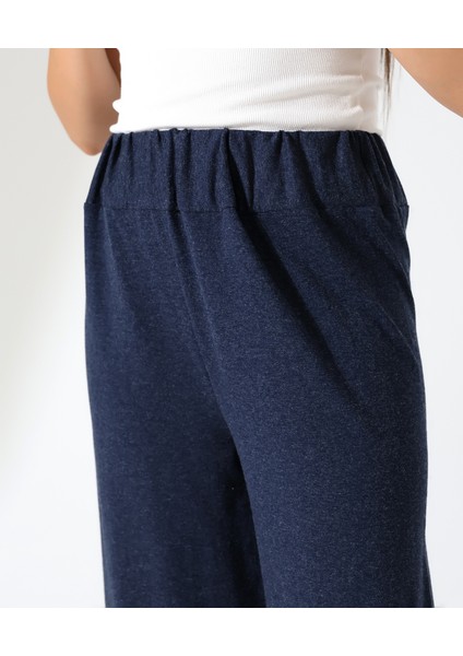 Kadın Beli Lastikli Yün Viskon Büyük Beden Pantolon