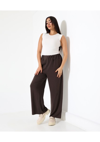 Kadın Beli Lastikli Yün Viskon Büyük Beden Pantolon indirimleri