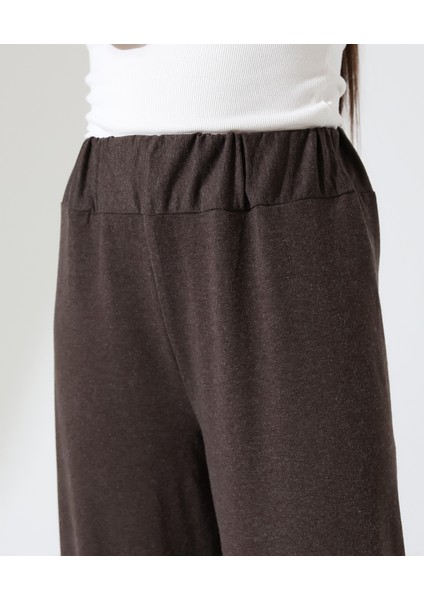 Kadın Beli Lastikli Yün Viskon Büyük Beden Pantolon