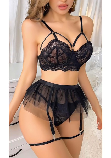 Siyah Tül Etek Fantezi Jartiyer Takım 2119 fiyatları