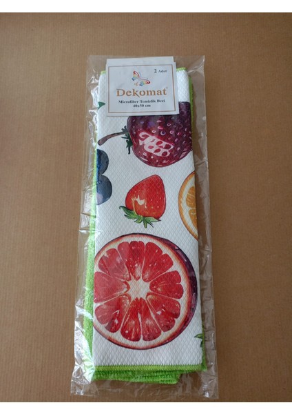 Microfiber Temizlik Bezi 40X50 cm 2 Adet (Bir Adet Baskılı Bir Adet Naturel) modelleri