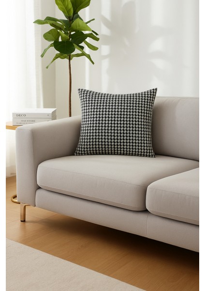 Monarch Kazayağı Desenli %100 Pamuklu Gizli Fermuarlı Kırlent Kılıfı 50X50 cm / 48X48 cm