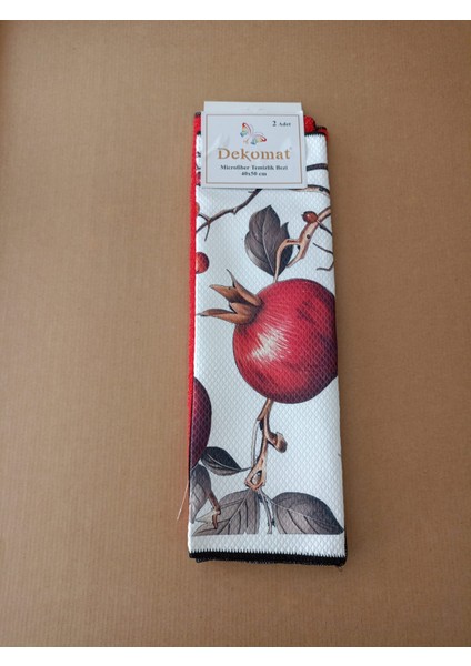 Microfiber Temizlik Bezi 40X50 cm 2 Adet(Bir Adet Baskılı Bir Adet Naturel)