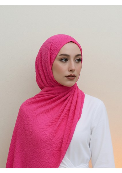 Neo Pamuk Serisi Yumuşak Tok Duruşlu Kaymaz Canlı Fuşya Şal Eşarp fiyatları