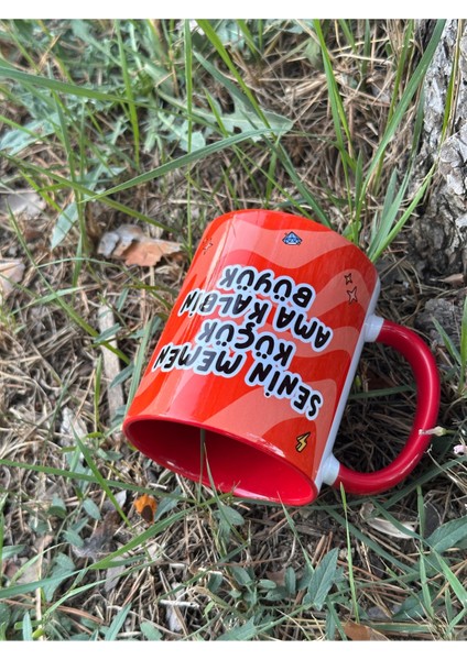 Senin Memen Küçük Ama Kalbin Büyük Kupa Kaliteli Porselen Premium Mug fırsatları