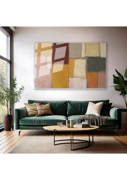 Cam Yatay Duvar Tablosu Cam Geometrik Sekiller7 Ev Ofis Salon Modern Duvar Tablosu modelleri