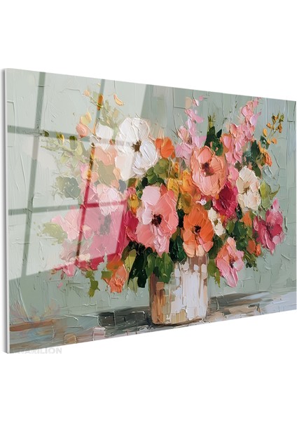 Cam Yatay Duvar Tablosu Cam Vazoda Cicekler Ev Ofis Salon Modern Duvar Tablosu fiyatları