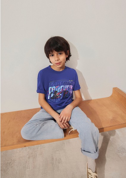 Batman Baskılı Mor Tişört 6610295-70908