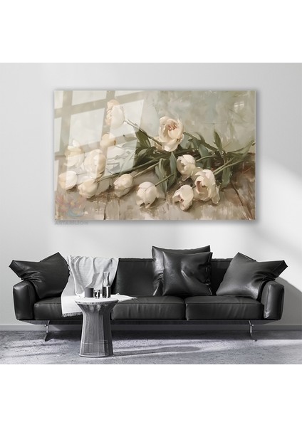Cam Yatay Duvar Tablosu Cam Soyut Cicek Sanati4 Ev Ofis Salon Modern Duvar Tablosu