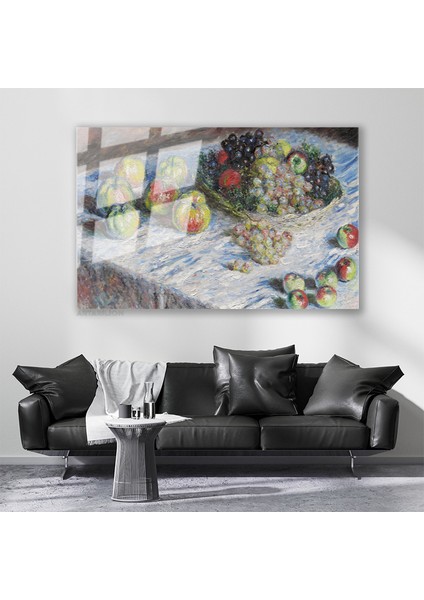 Cam Yatay Duvar Tablosu Cam Naturmort Meyveler2 Ev Ofis Salon Modern Duvar Tablosu