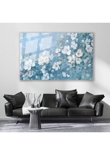 Cam Yatay Duvar Tablosu Cam Soyut Cicek Sanati Ev Ofis Salon Modern Duvar Tablosu