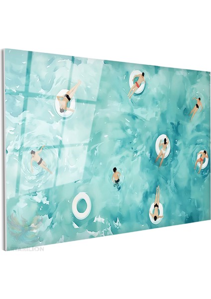 Cam Yatay Duvar Tablosu Cam Soyut Yuzen Insanlar Ev Ofis Salon Modern Duvar Tablosu fiyatları