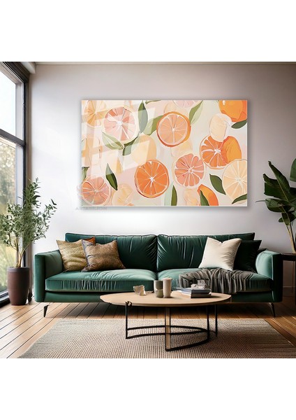 Cam Yatay Duvar Tablosu Cam Turuncgiller Ev Ofis Salon Modern Duvar Tablosu modelleri
