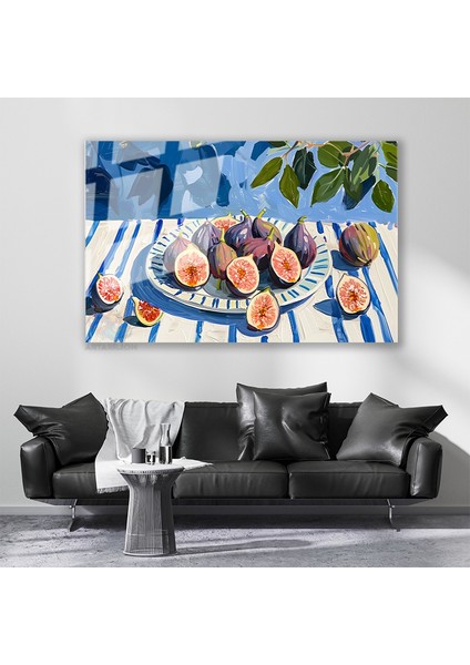 Cam Yatay Duvar Tablosu Cam Incir Tabagi2 Ev Ofis Salon Modern Duvar Tablosu