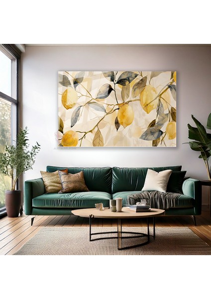 Cam Yatay Duvar Tablosu Cam Limon Agaci Dallari Ev Ofis Salon Modern Duvar Tablosu modelleri