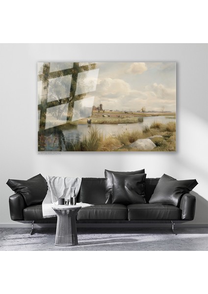 Cam Yatay Duvar Tablosu Cam Doga MANZARASI15 Ev Ofis Salon Modern Duvar Tablosu