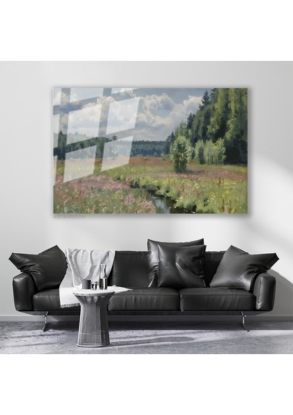 Cam Yatay Duvar Tablosu Cam Vintage Doga Manzarasi4 Ev Ofis Salon Modern Duvar Tablosu