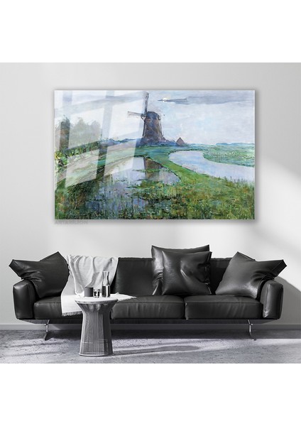 Cam Yatay Duvar Tablosu Cam Vintage Kirsal Manzarasi7 Ev Ofis Salon Modern Duvar Tablosu