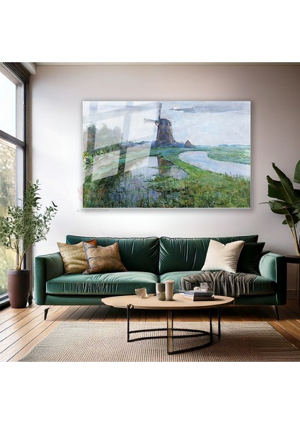 Cam Yatay Duvar Tablosu Cam Vintage Kirsal Manzarasi7 Ev Ofis Salon Modern Duvar Tablosu modelleri