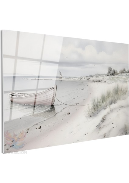 Cam Yatay Duvar Tablosu Cam Vintage Kiyi Manzarasi Ev Ofis Salon Modern Duvar Tablosu fiyatları