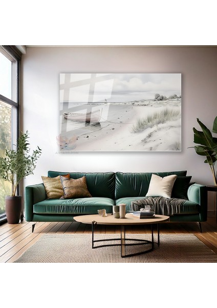 Cam Yatay Duvar Tablosu Cam Vintage Kiyi Manzarasi Ev Ofis Salon Modern Duvar Tablosu modelleri