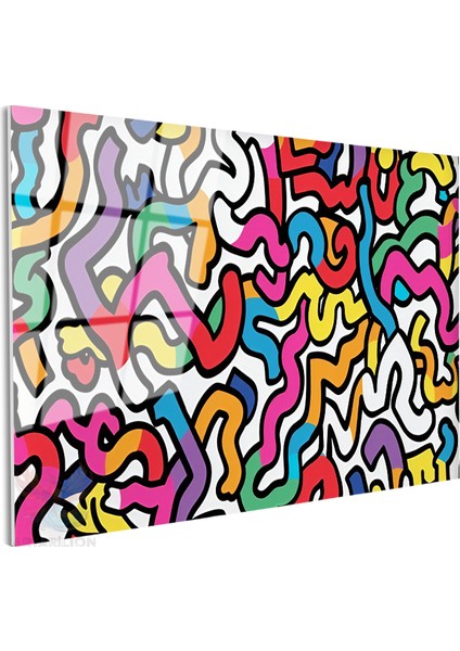 Cam Yatay Duvar Tablosu Cam Renkli Kivrimlar Ev Ofis Salon Modern Duvar Tablosu fiyatları