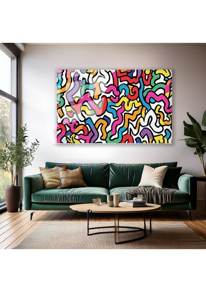 Cam Yatay Duvar Tablosu Cam Renkli Kivrimlar Ev Ofis Salon Modern Duvar Tablosu modelleri
