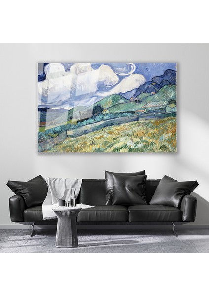 Cam Yatay Duvar Tablosu Cam Soyut Manzara1 Ev Ofis Salon Modern Duvar Tablosu