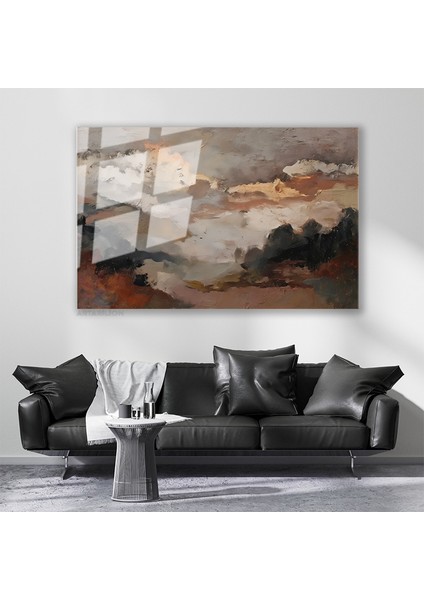Cam Yatay Duvar Tablosu Cam Soyut Manzara5 Ev Ofis Salon Modern Duvar Tablosu