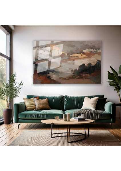 Cam Yatay Duvar Tablosu Cam Soyut Manzara5 Ev Ofis Salon Modern Duvar Tablosu modelleri