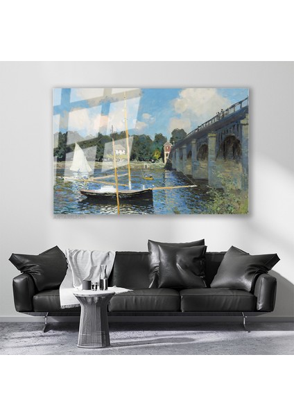 Cam Yatay Duvar Tablosu Cam Kopru Manzarasi2 Ev Ofis Salon Modern Duvar Tablosu