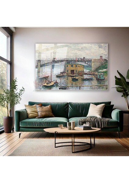 Cam Yatay Duvar Tablosu Cam Kopru Manzarasi3 Ev Ofis Salon Modern Duvar Tablosu modelleri