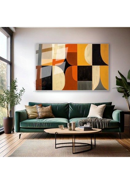 Cam Yatay Duvar Tablosu Cam Geometrik Sekiller3 Ev Ofis Salon Modern Duvar Tablosu modelleri