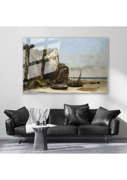 Cam Yatay Duvar Tablosu Cam Vintage Manzara2 Ev Ofis Salon Modern Duvar Tablosu