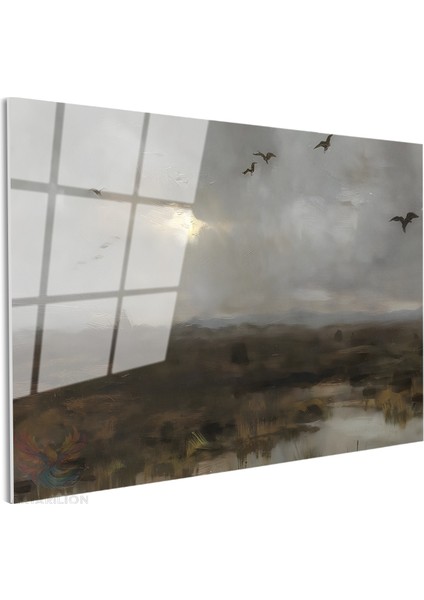 Cam Yatay Duvar Tablosu Cam Vintage Gokyuzu Ev Ofis Salon Modern Duvar Tablosu fiyatları