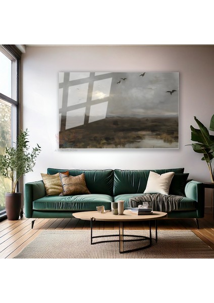 Cam Yatay Duvar Tablosu Cam Vintage Gokyuzu Ev Ofis Salon Modern Duvar Tablosu modelleri