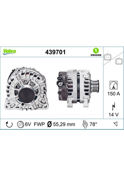 Alternatör 14V 150AH C3-C4-Berlıngo- P207-P308-P407-C Elysee 1.6 2.0 Hdi