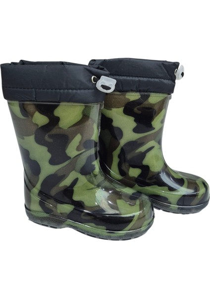 Kışlık Kürklü Çocuk Yağmur Çizmesi – Su Geçirmez – Kaydırmaz Taban