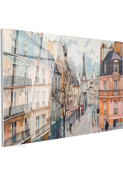 Cam Yatay Duvar Tablosu Cam Paris Sokaklari Ev Ofis Salon Modern Duvar Tablosu fiyatları