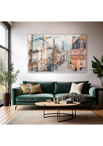 Cam Yatay Duvar Tablosu Cam Paris Sokaklari Ev Ofis Salon Modern Duvar Tablosu modelleri